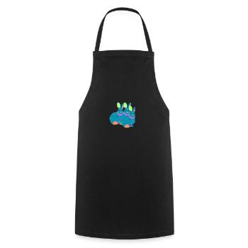 Rabbit family - Cooking Apron - black - Front - AI Model Male 185 dark (185cm)