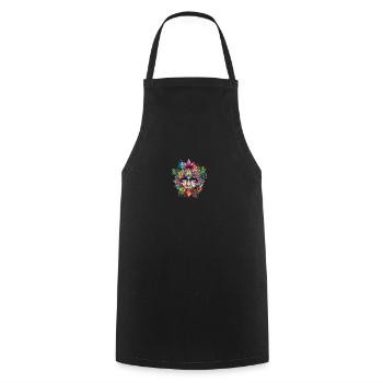 Crypto BTC ETH Bitcoin Art Face Colorful - Cooking Apron - black - Front - AI Model Male 185 dark (185cm)