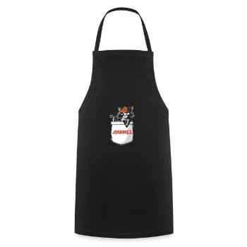 Raton laveur Johannes - Tablier de cuisine - noir - Devant - AI Model Male 185 dark (185cm)