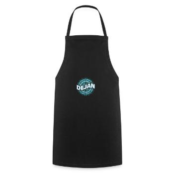 Geschenkidee Dejan - Kochschürze - Schwarz - Vorne - AI Model Male 185 dark (185cm)