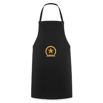 Cadeau pour Anina - Tablier de cuisine - noir - Devant - AI Model Male 185 dark (185cm)