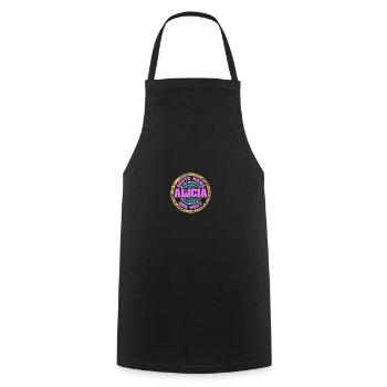 Geschenk für Alicia - Kochschürze - Schwarz - Vorne - AI Model Male 185 dark (185cm)