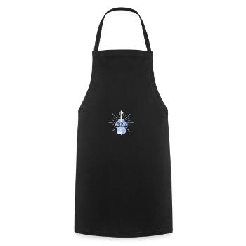 Cadeau pour Aron - Tablier de cuisine - noir - Devant - AI Model Male 185 dark (185cm)