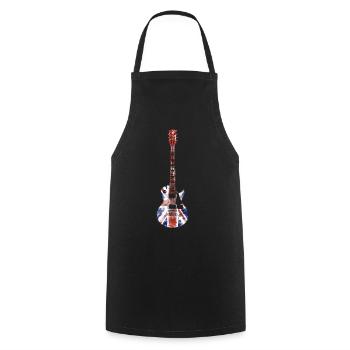 Union Jack Guitar - Kochschürze - Schwarz - Vorne - AI Model Male 185 dark (185cm)