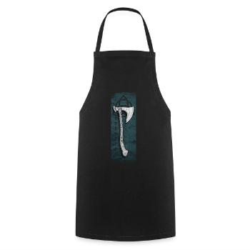 Vaillance nordique : Hache avec noeud celtique - Tablier de cuisine - noir - Devant - AI Model Male 185 dark (185cm)