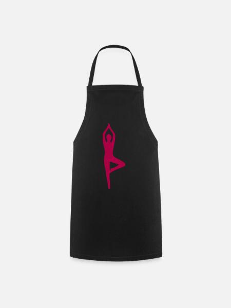 Yoga Formen Silhouetten - Kochschürze - Schwarz