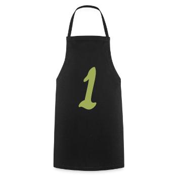 1 - Cooking Apron - black - Front - AI Model Male 185 dark (185cm)