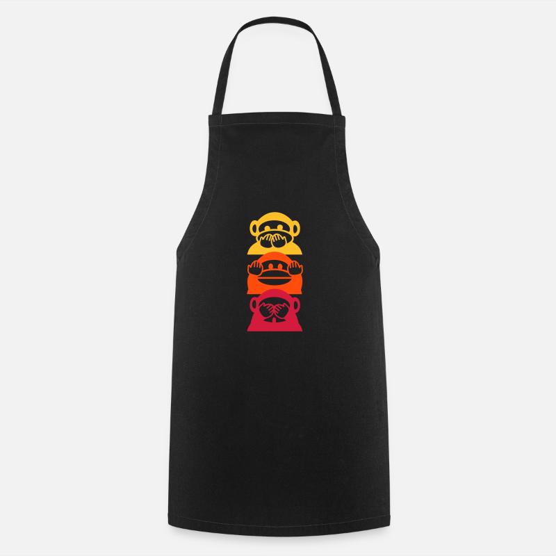 singes de couleur - Tablier de cuisine - noir