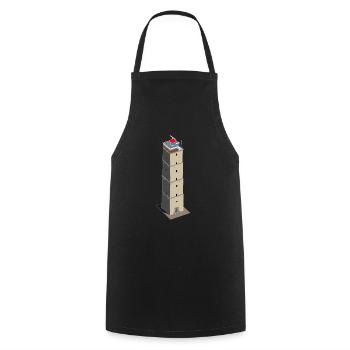 Brandaris - Leuchtturm von Terschelling - Kochschürze - Schwarz - Vorne - AI Model Male 185 dark (185cm)