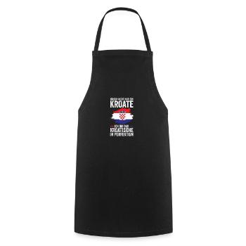 Croat Croatian Croatia - Cooking Apron - black - Front - AI Model Male 185 dark (185cm)