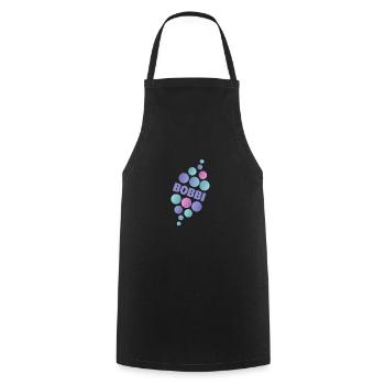 First name Bobbi - Cooking Apron - black - Front - AI Model Male 185 dark (185cm)