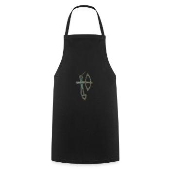 Nuraghi Sardegna - Cooking Apron - black - Front - AI Model Male 185 dark (185cm)