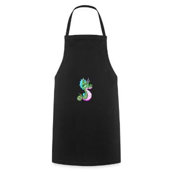 Cute Seahorse Unicorn Seahorse Gift Idea - Cooking Apron - black - Front - AI Model Male 185 dark (185cm)