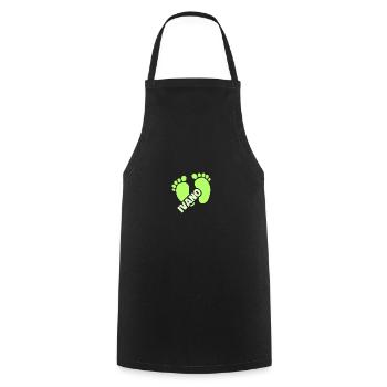 Ivano as birth - Cooking Apron - black - Front - AI Model Male 185 dark (185cm)