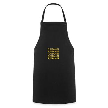First name Faramir - Cooking Apron - black - Front - AI Model Male 185 dark (185cm)