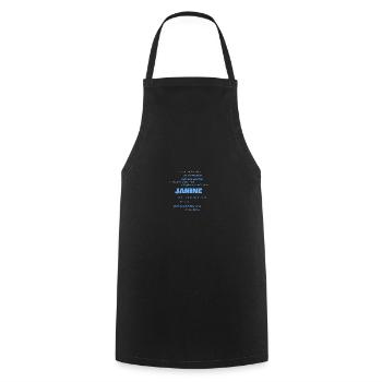Sayings Janine - Cooking Apron - black - Front - AI Model Male 185 dark (185cm)