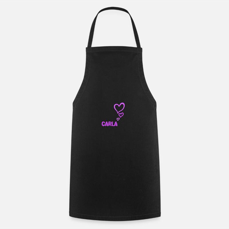 Prénom Carla - Tablier de cuisine - noir