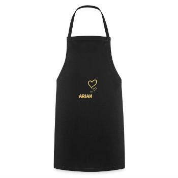 First name Arian - Cooking Apron - black - Front - AI Model Male 185 dark (185cm)