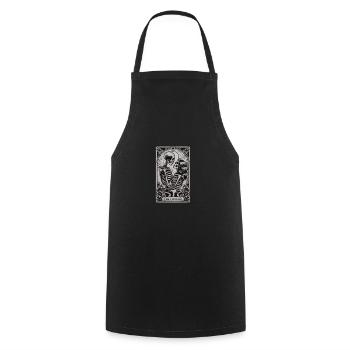 The Lovers Skeletons Gothic Tarot Card Style - Cooking Apron - black - Front - AI Model Male 185 dark (185cm)