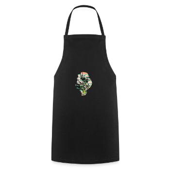 Aloe Vera drawn - Cooking Apron - black - Front - AI Model Male 185 dark (185cm)