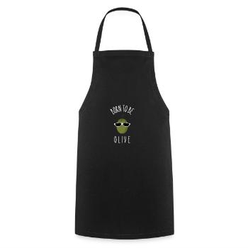 born to be olive - Tablier de cuisine - noir - Devant - AI Model Male 185 dark (185cm)
