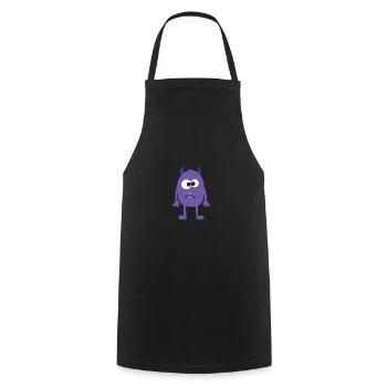 Starring Purple Monster - Cooking Apron - black - Front - AI Model Male 185 dark (185cm)