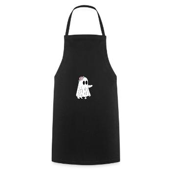 Joyeux Halloween fantômes amour - Tablier de cuisine - noir - Devant - AI Model Male 185 dark (185cm)