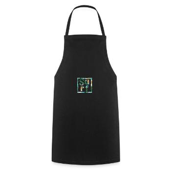 Idée cadeau surf palmier blanc planche à voile surf - Tablier de cuisine - noir - Devant - AI Model Male 185 dark (185cm)