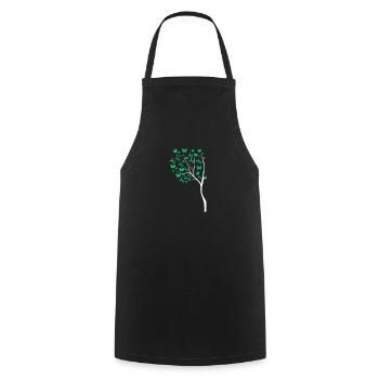 Santé mentale Drôle de cœur de papillon vert - Tablier de cuisine - noir - Devant - AI Model Male 185 dark (185cm)