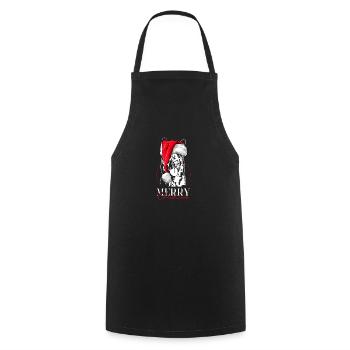 Père Noël Malinois Joyeux Noël Chiens Chien Wilsigns - Tablier de cuisine - noir - Devant - AI Model Male 185 dark (185cm)