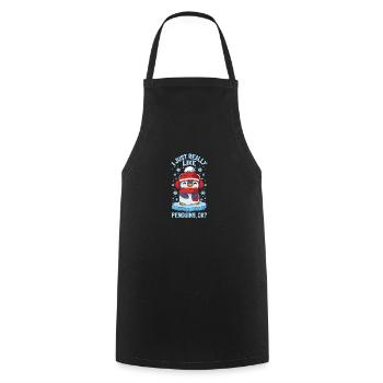 J’aime vraiment les pingouins Mignon pingouin d’hiver - Tablier de cuisine - noir - Devant - AI Model Male 185 dark (185cm)