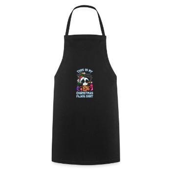 Santa Panda This Is My Christmas Pajama - Cooking Apron - black - Front - AI Model Male 185 dark (185cm)