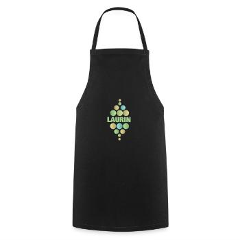First name Laurin - Cooking Apron - black - Front - AI Model Male 185 dark (185cm)