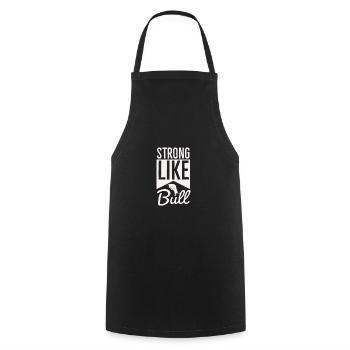 Strong Like Bull - Training Routine - Cooking Apron - black - Front - AI Model Male 185 dark (185cm)