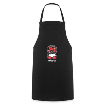 Pêcheur Maman Mère Pêche - Tablier de cuisine - noir - Devant - AI Model Male 185 dark (185cm)