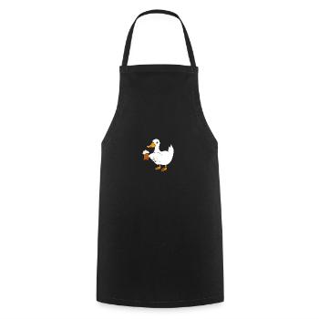Canard à la bière - Tablier de cuisine - noir - Devant - AI Model Male 185 dark (185cm)