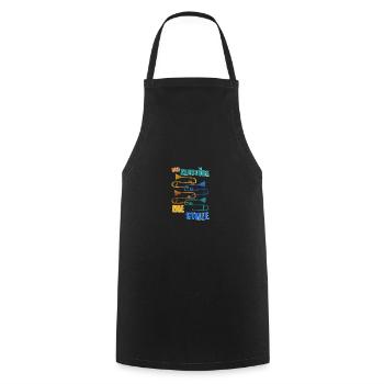 Posaune Orchester Geschenk Instrument - Kochschürze - Schwarz - Vorne - AI Model Male 185 dark (185cm)