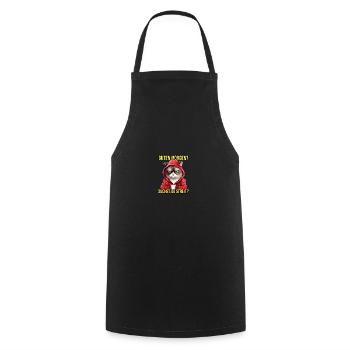 Guten Morgen Katzen Spruch Morgenmuffel - Kochschürze - Schwarz - Vorne - AI Model Male 185 dark (185cm)