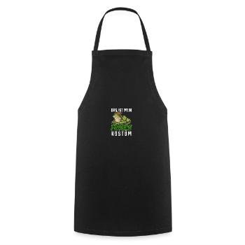 Das ist mein Frosch Kostüm Fasching Karneval - Kochschürze - Schwarz - Vorne - AI Model Male 185 dark (185cm)