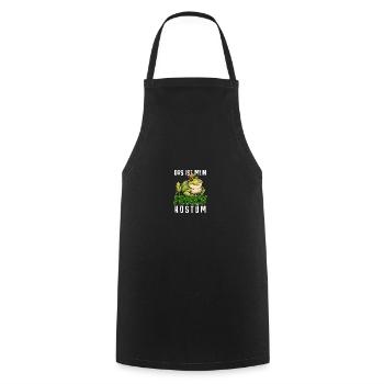 Froschkönig Frosch Kostüm Verkleidung für Karneval - Kochschürze - Schwarz - Vorne - AI Model Male 185 dark (185cm)