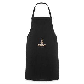 Gift for Johnny - Cooking Apron - black - Front - AI Model Male 185 dark (185cm)