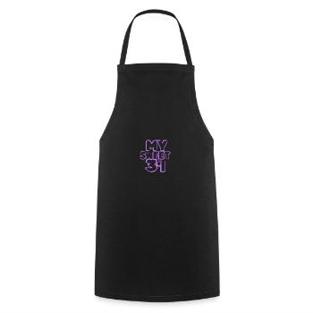 31 - Cooking Apron - black - Front - AI Model Male 185 dark (185cm)