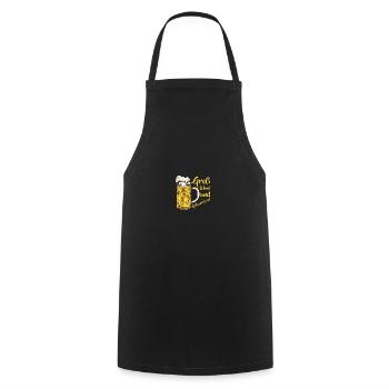 Groß Blond Gutaussehend Bier Weizenbier Alkohol - Kochschürze - Schwarz - Vorne - AI Model Male 185 dark (185cm)