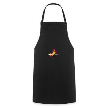 Technocorn Techno Festival Rave Raver Musik DJ EDM - Kochschürze - Schwarz - Vorne - AI Model Male 185 dark (185cm)