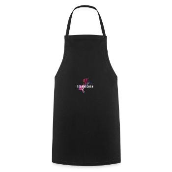Technocorn Techno Festival Rave Raver Musik DJ EDM - Kochschürze - Schwarz - Vorne - AI Model Male 185 dark (185cm)