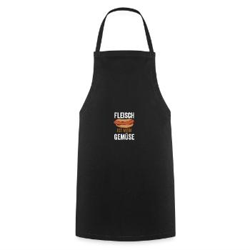 Fleisch ist mein Gemüse BBQ Grillen Sommer Steak - Kochschürze - Schwarz - Vorne - AI Model Male 185 dark (185cm)