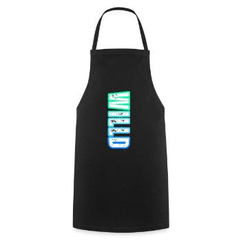 wILLd – Neon Style and Strong Will - Cooking Apron - black - Front - AI Model Male 185 dark (185cm)