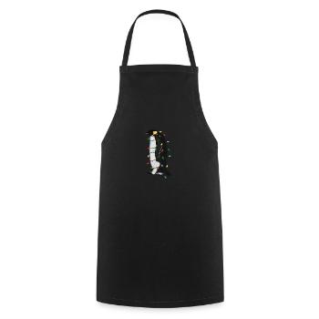 Penguin String Lights Christmas Bird Cap - Cooking Apron - black - Front - AI Model Male 185 dark (185cm)