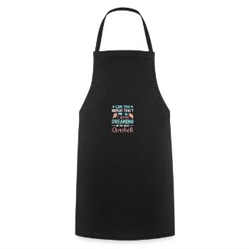 Womens Shelling Shell Collecting Seashells - Cooking Apron - black - Front - AI Model Male 185 dark (185cm)