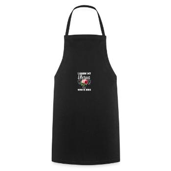 Hysterectomy Warrior Uterus Removal Surgery - Cooking Apron - black - Front - AI Model Male 185 dark (185cm)